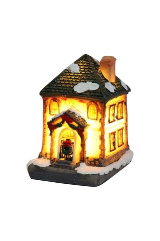 Yifomall Noel Dekorasyonu A Modeli: Pvc+reçine Işıklı Küçük Ev, Mikro Peyzaj Figürü, Noel Hediyesi Diğer