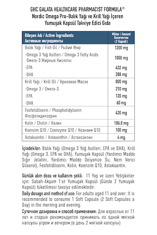 Galata Healthcare Nordic Omega Pro 30 Yumuşak Kapsül
