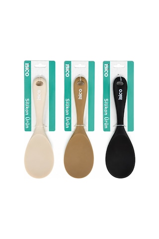 İbico İ22-035 Pilav Kaşık 22cm Renkli Servis Silikon - 12'li Paket