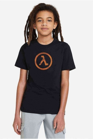 Tshirthane Half Life Baskılı Unisex Çocuk Siyah T-Shirt