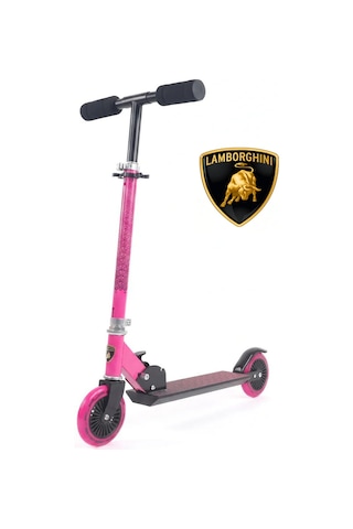 Lamborgini L6-120 Katlanabilir 2 Tekerlekli Çocuk Scooter 50kg Kapasite 3+ Yaş Pembe
