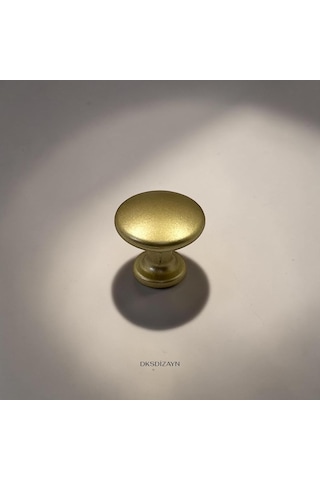 10 Adet Düz Düğme Kulp Mat Altın 25 Mm Metal Modern Dolap Ve Çekmece Topuz Kulpu Açık Kahverengi