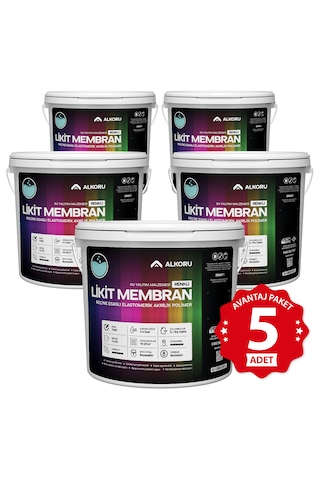 Alkoru 5 Adet 13 Kg Yeşil Likit Membran Avantaj Paket