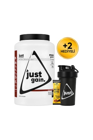 Just Nutrition Mass Gainer Karbonhidrat Tozu 1500 Gr 30 Servis Çikolata + Shaker + Protein Kahve Hediyeli çikolata