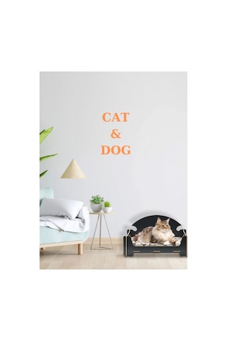 Pd Taht Rahat Kedi Köpek Yatağı 30 50 Siyah Yıkanabilir Duck Kumaş Minderi Ile Beraber