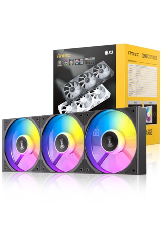 Antec C120 Argb 3 Lü 120mm Pwm Fan Seti Daisy-chain Asus Aura Sync Uyumlu Siyah 120*120*25mm