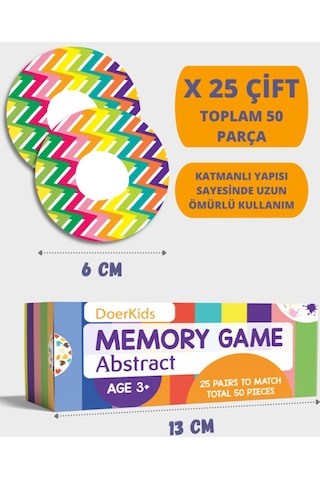 Doerkids Abstract Memory Game Eşleştirme Beceri Hafıza Oyunu 4 Farklı Kullanım