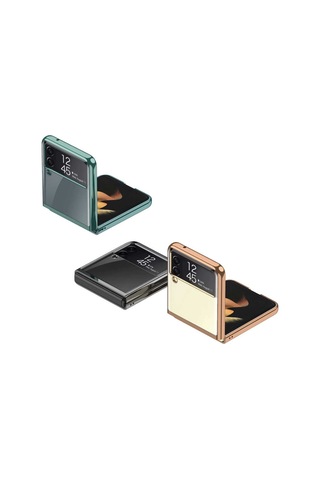Samsung Uyumlu Galaxy Z Flip 3 Kılıf Zore Kıpta Kapak-Mor