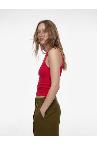 Koton Slim Fit Kolsuz Kayık Yaka Atlet Kırmızı 6sal30118ık