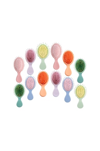 Dofolink 12 Adet Mini Yastık Saç Tarakları, Seyahat Ve Ev Kullanıma Uygun, Çocuk Ve Erkek/kadın İçin Rahat Tutuş, Scalp Masaj Ve Saç Çabuk Çözme, 6 Renk Seçeneği Diğer