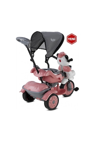 Babyhope 127 Little Panda Ebeveyn Kontrollü Tenteli Müzikli Tricycle Üç Teker Bisiklet Pastel Pembe 012706 Çok Renkli