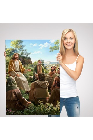 İsa Mesih Havarilerine Ders Veriyor, Hristiyan Hediye Tablosu Jesus Christ -6382 70 X 100