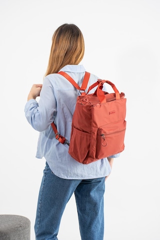 571 Collections Ultra Hafif Çok Cepli, Çok Bölmeli Sırt Ve El Çantası Kiremit Model:571-9s