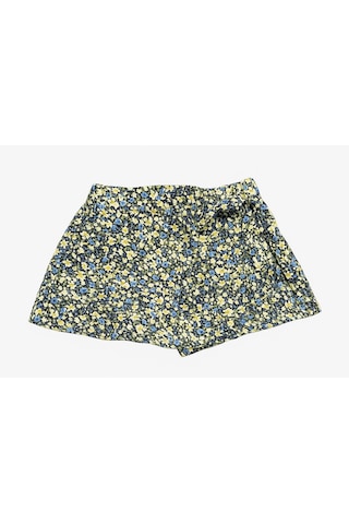 Çiçekli Kız Çocuk Şort Etek St08981 Yeşil