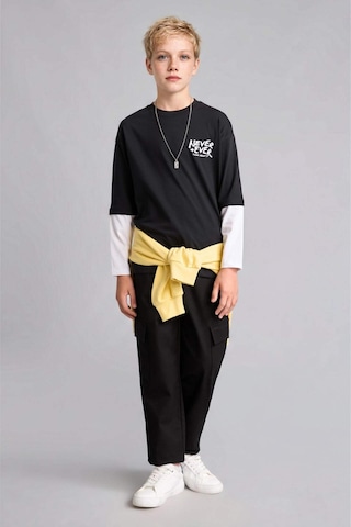 Defacto Pamuklu Kargo Jogger Paça Gabardin Siyah Pantolon Erkek Çocuk F1970a826aubk81 Siyah-bk81