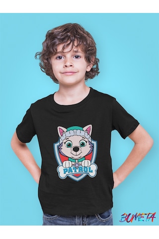 Bumeta Karlar Kraliçesi Everest Paw Patrol Çocuk Tişört T-shirt Siyah