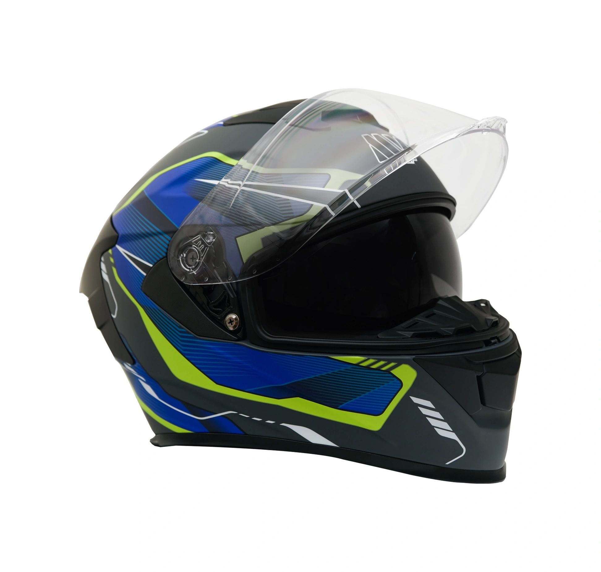 Gp My Helmet Mks001-Egby Yarış Spoiler Güneş Vizörlü Şeffaf Full Face Motosiklet Kaskı Çok Renkli