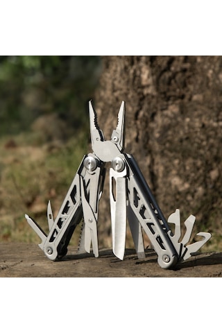 Wolf Multitool Çok Amaçlı Pense Çakı Yıldız Işığı Gümüş Katlanabilir Kamp Ve Edc El Aleti