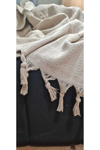 Çift Kişilik Pike 200x230cm, Bej, %100 Pamuk, Yumuşak Dokulu, Hann Yalın Bej