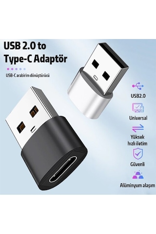 Usb To Type-C Dişi Çevirici Dönüştürücü Adaptör