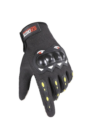 Lemestar Motosiklet Sürüş Eldiveni: Kayma Engellli, Koruyucu, Dayanıklı Dokunmatik Ekran Uyumlu Siyah Tam Tip