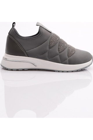Dgn 222 Kadin Kalin Taban Baklava Desenli Sneaker Ayakkabi 222-2494-R10683 Gri - Gri