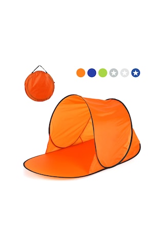 Ximistore9 Tek Kişilik Hızlı Açılabilir Sahil Çadırı - Uv Ve Su Geçirmez, 190t Poliester, Turuncu Çok Renkli