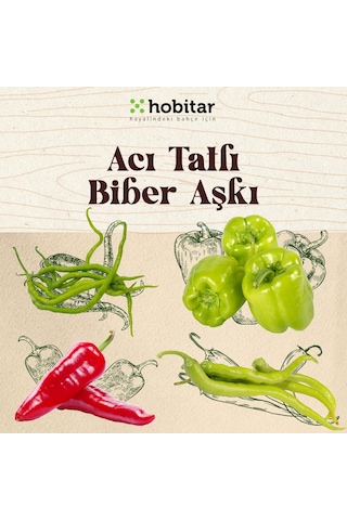 Hobitar Acı Tatlı Biber Aşkı Sebze Tohumu Paketi - 4 Çeşit Biber Tohumu