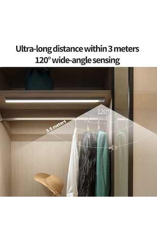 60 Cm Gece Lambası Usb Şarj Edilen Hareket Sensörlü Beyaz