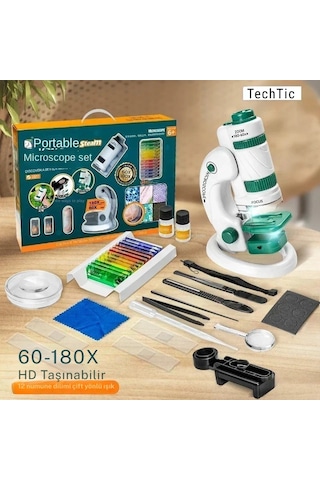 Techtic Dijital Mikroskop Seti 60-180x Büyütme El Mini Eğitici