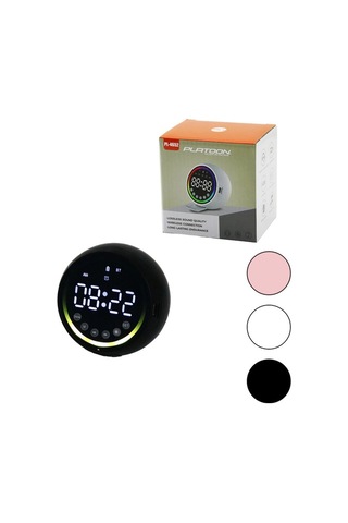 Dijital Saat - Bluetooth Wireless Mini Hoparlör Speaker Usb Şarjlı - Işıklı 5w Pl-4652 Bx40