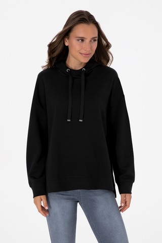U.S. Polo Assn. Kadın Siyah Modal Karışımlı Kapüşonlu Sweatshirt 50313561-VR046