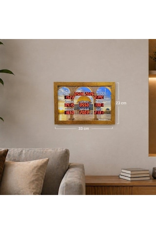 Ezan Okuyan Saat 33x23 Cm Kumandalı Yan Tasarım - Dmr-28 Gold 54032133