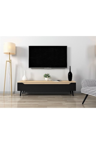 Flora Mass Dekoratif Tv Ünitesi 150 Cm Meşe-siyah