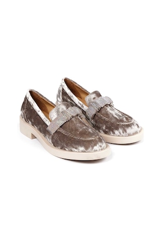 Bestello Taşlı Termoplastik Loafer 281-9038 Kadın Ayakkabı Gri