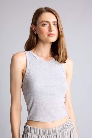 Defacto Pamuklu Slim Fit Fitilli Ribana Crop Atlet I0688ax26augr93 Gri-gr93