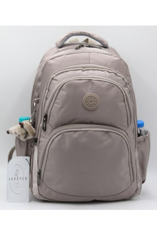 Çok Bölmeli Unisex Vizon Özel Kumaş Günlük Ve Okul Çantası 34600 Kahverengi