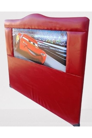 Dk Arabalar Model Suni Deri Tek Kişilik Başlık Kırmızı 100 CM