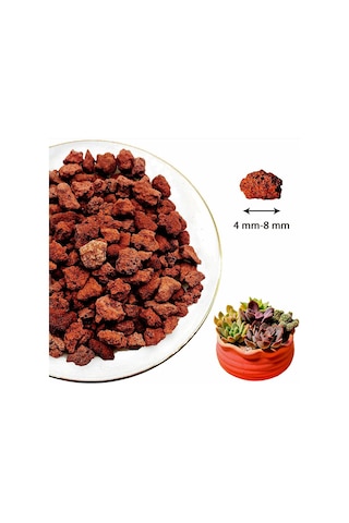 Pomza Taşı 10 KG 4-8 mm Kırmızı Pomza Lav Taşı Volkanik Tüf Dekoratif Ponza Taşı