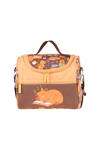 Kaukko Kids Erkek Çocuk Clever Baskılı Isı Yalıtımlı Okul Beslenme Çantası Kahverengi - L5385