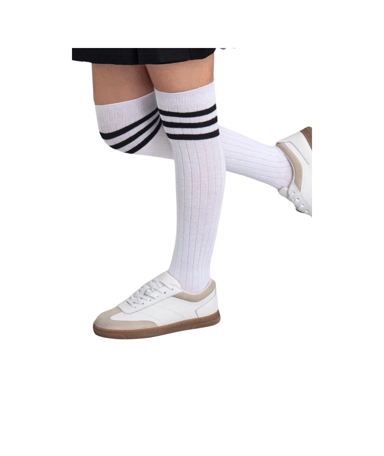 Kız Çocuk Dizaltı Çorap 3 Çift Beyaz-gri-siyah-1935 ÇoK Renkli