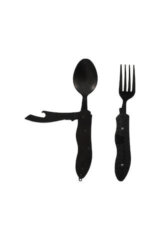 Urban Badger Herja Katlanabilir Çatal Bıçak Kaşık Seti Siyah