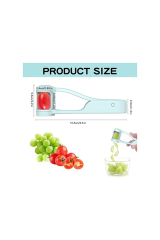 Springsun Mavi Abs+201 Paslanmaz Çelik Meyve Dilimleyici - Üzüm Kesici, Meyve Bölücü, Taze Meyve Ayırıcı Aleti 17x6x4cm, 50.7g Mavi