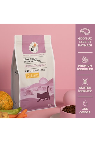 Kito Doğal Besi Kuzu Etli Yavru Kedi Maması 2 KG