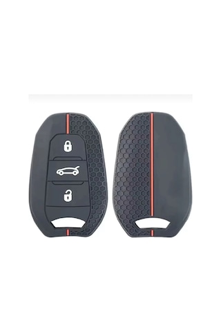 Gma Keys Peugeot 208 308 508 2008 3008 5008 Rifter Citroen Opel Petek Desenli Anahtar Kılıfı Siyah Kırmızı