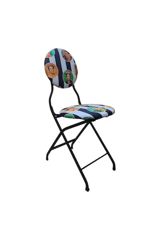 Katlanabilir Frida Desenli Metal Sandalye