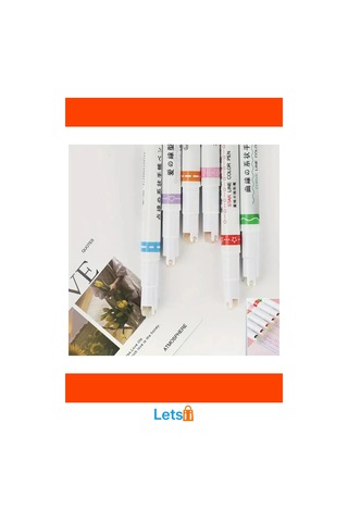 Renkli Motif Baskılı Eğlenceli 6'lı Kalem Seti Çok Renkli