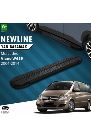 S-dizayn Mercedes Viano W639 Uzun Şase Newline Siyah Yan Basamak 253 Cm 2004-2014 A+ Kalite