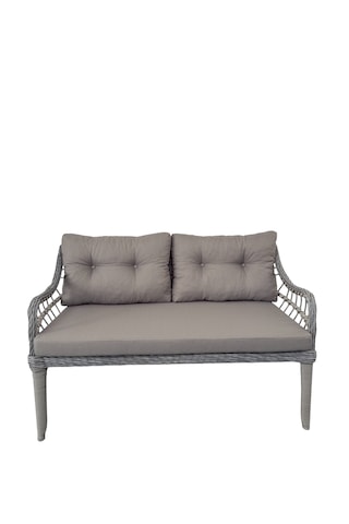 Kaş 2+1+1+sehpa Bahçe Balkon Mobilyası,gri Rattan/gri Kumaş Gri