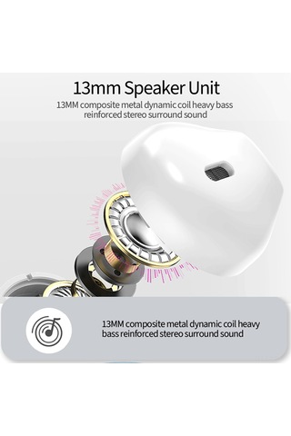 Leezsing Xt98pro Tws Kulak İçi Spor Kulaklığı: Bt 5.3, Gürültü Azaltma, 13mm Dinamik Sarım, Uzun Pil Süresi, Beyaz